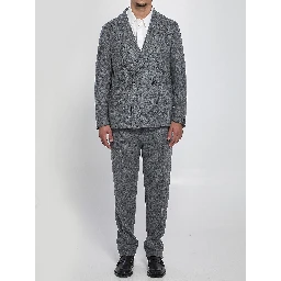 Double-breasted flannel suit