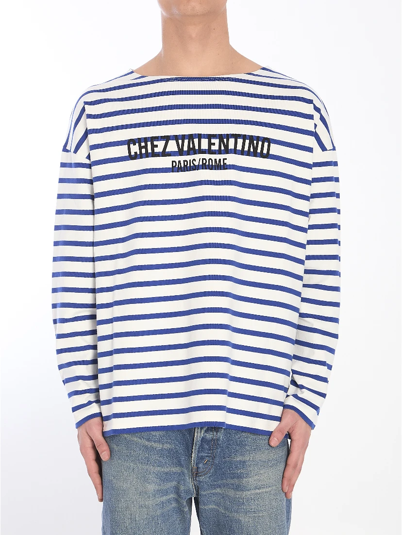 Striped Chez Valentino t-shirt