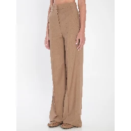 بنطلون بقصة مستقيمة من الصوف الخفيف