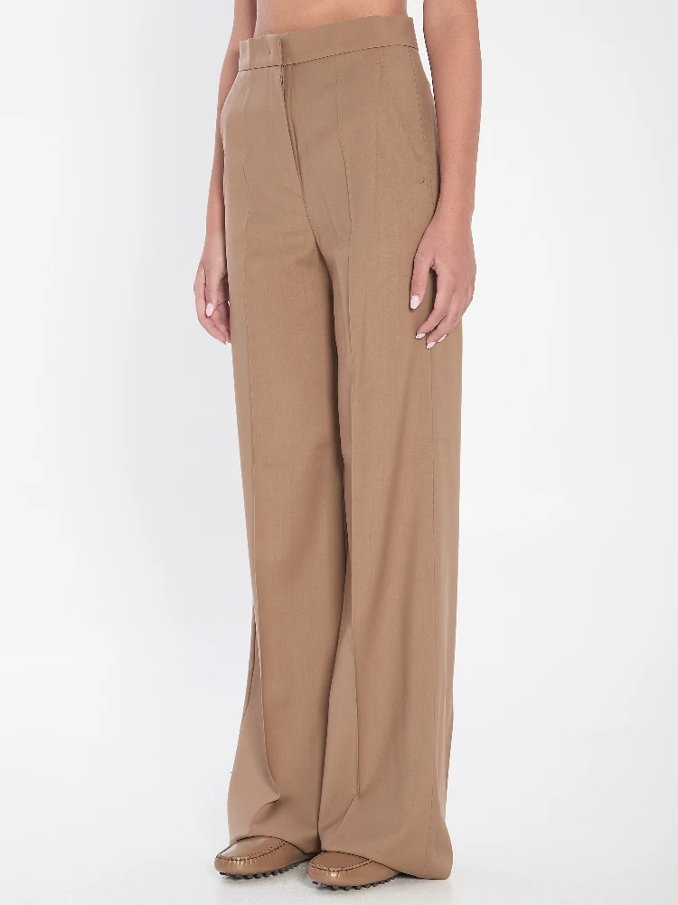 Straight-leg trousers in light wool alternative