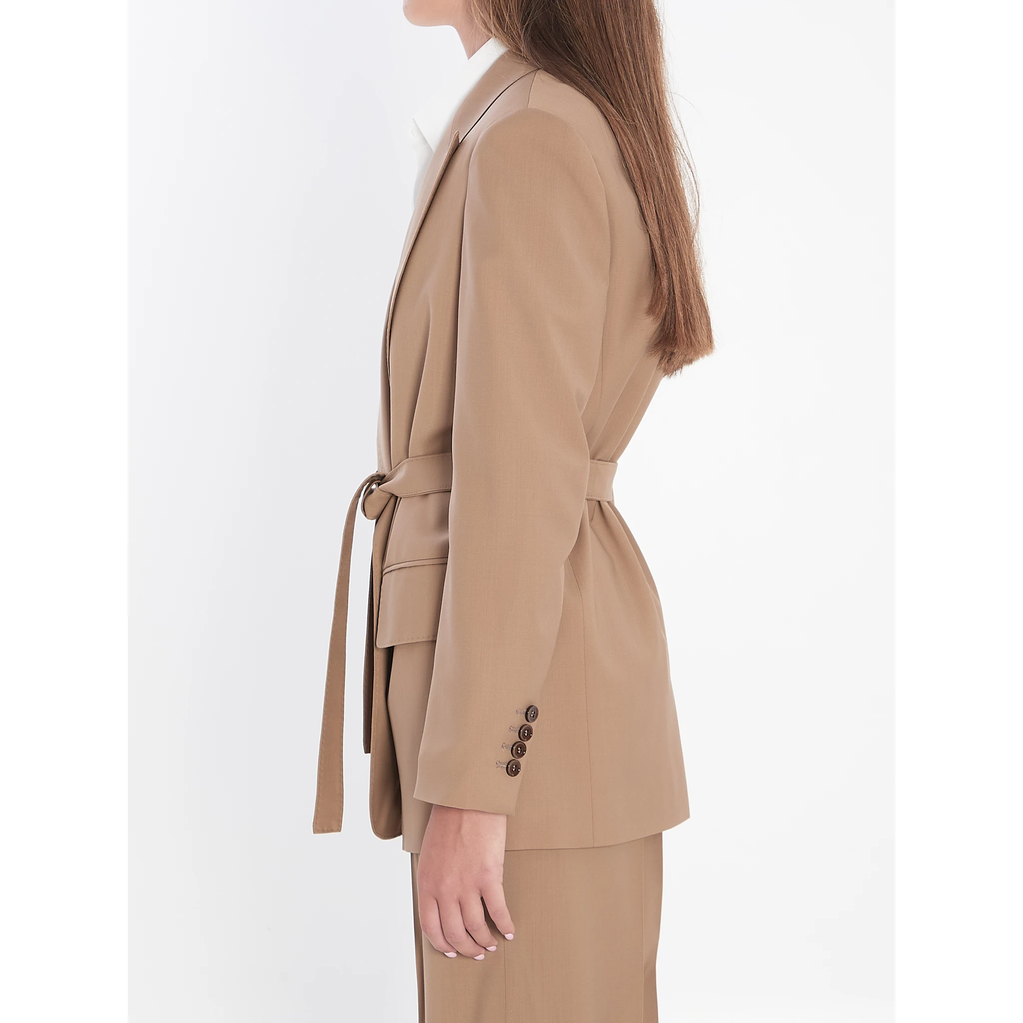 Blazer in wool canvas