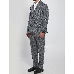 Double-breasted flannel suit