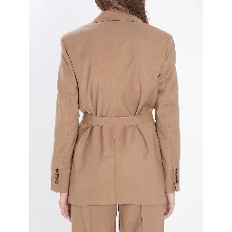 Blazer in wool canvas