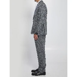 Double-breasted flannel suit