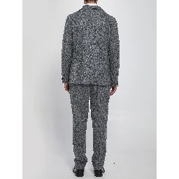 Double-breasted flannel suit