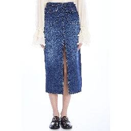 Denim midi skirt