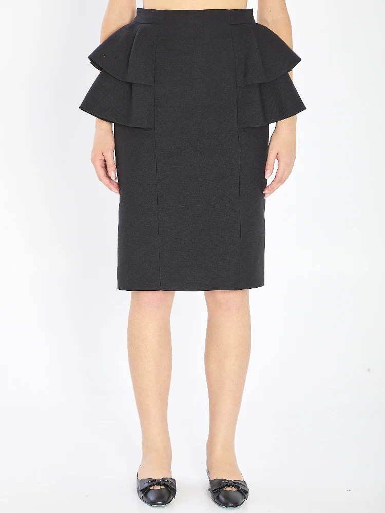 Midi skirt in couture crepe