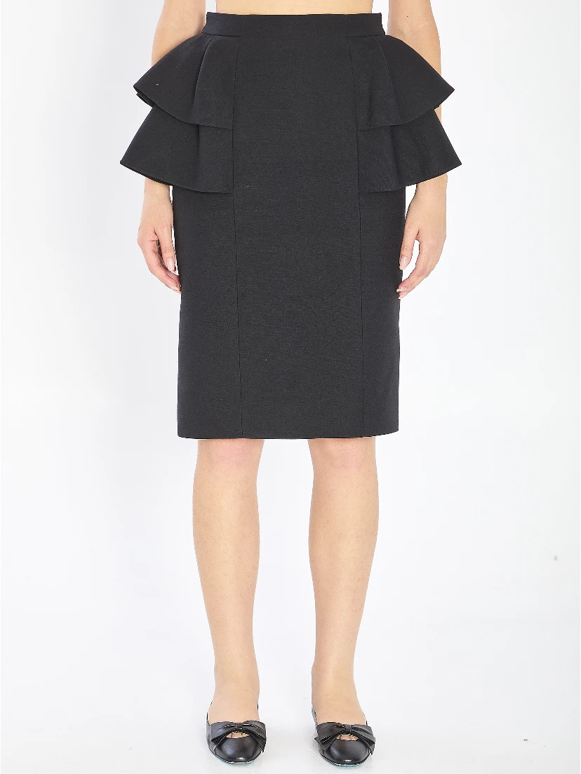 Midi skirt in couture crepe