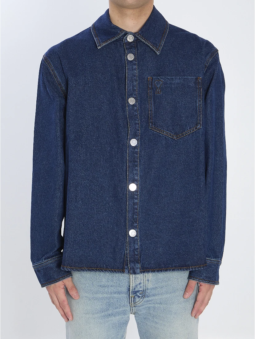 Blue cotton overshirt