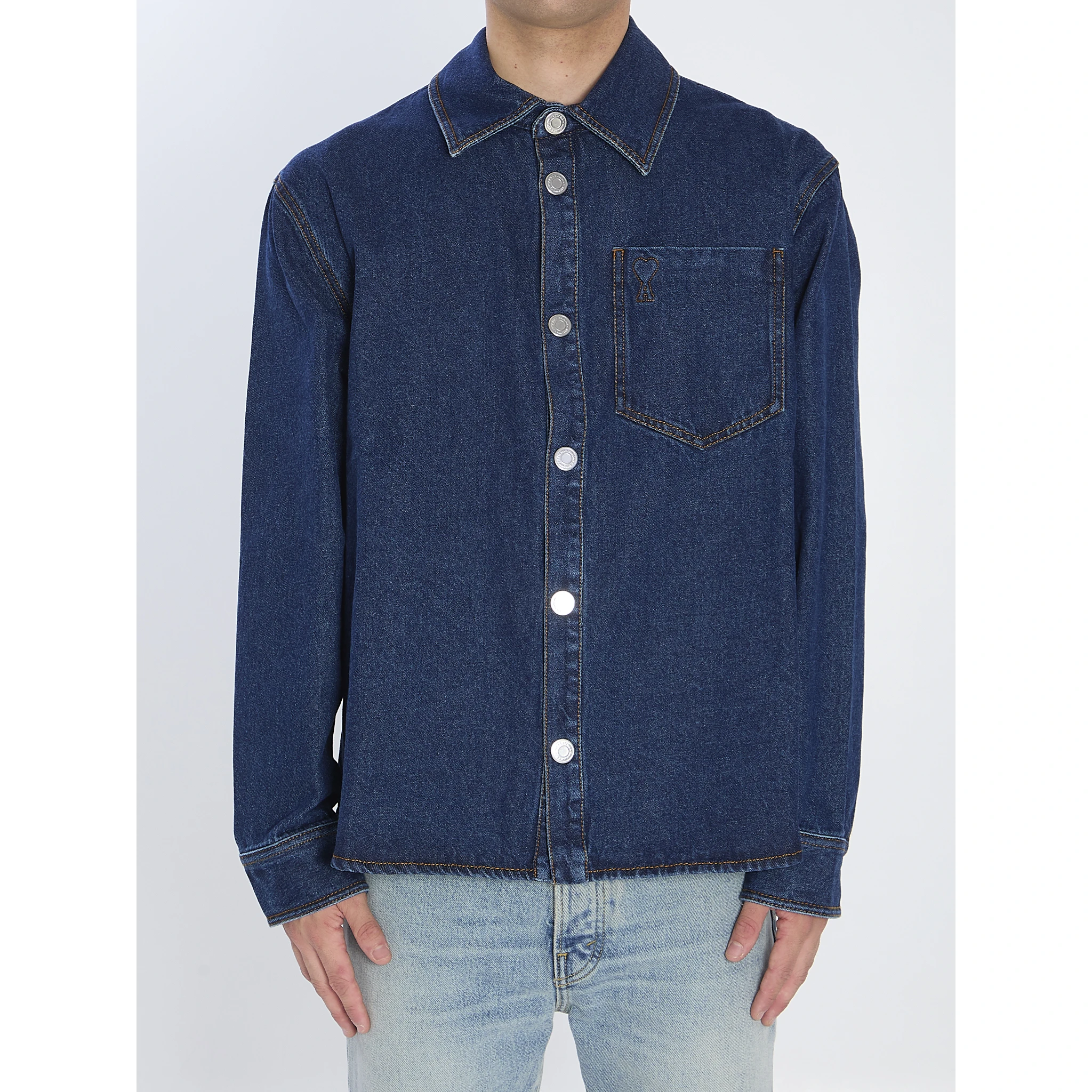 Blue cotton overshirt