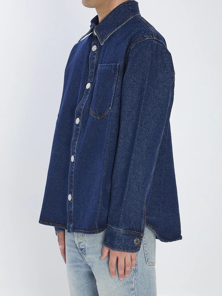 Blue cotton overshirt alternative