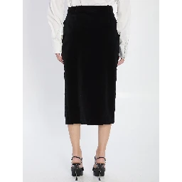 Wrap skirt in velvet