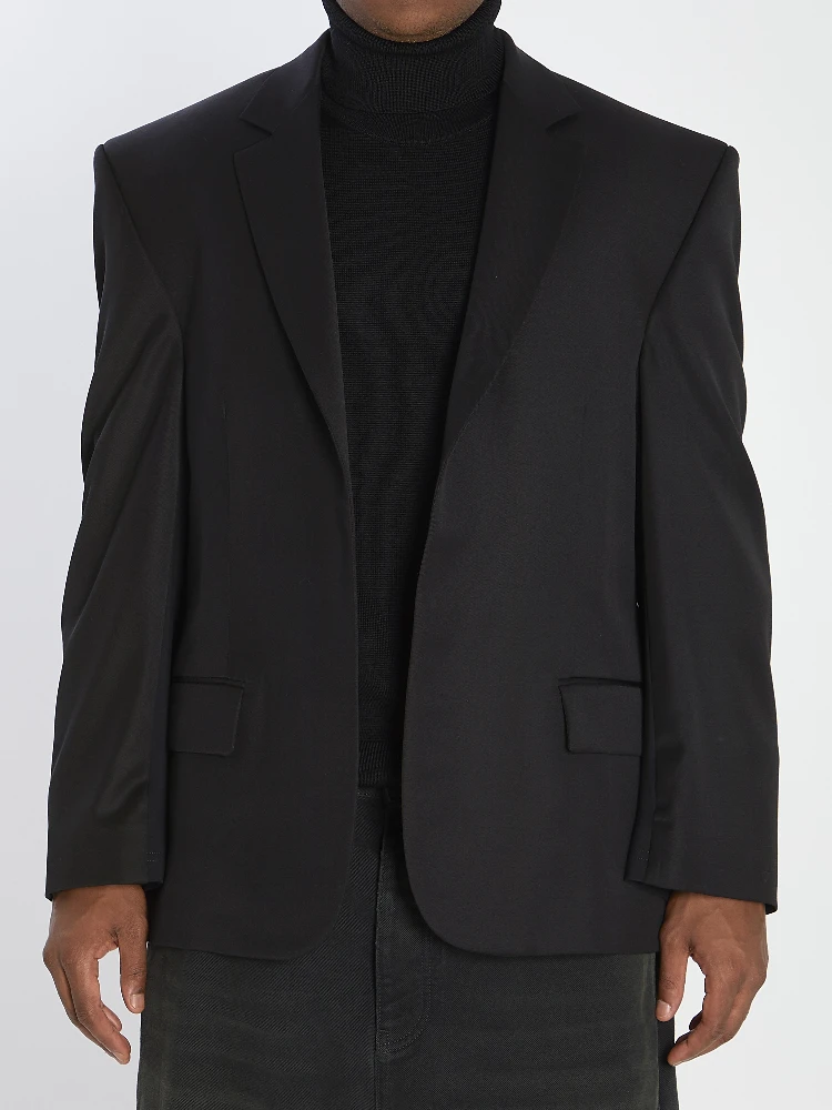 Tailored jacket in twill and jersey