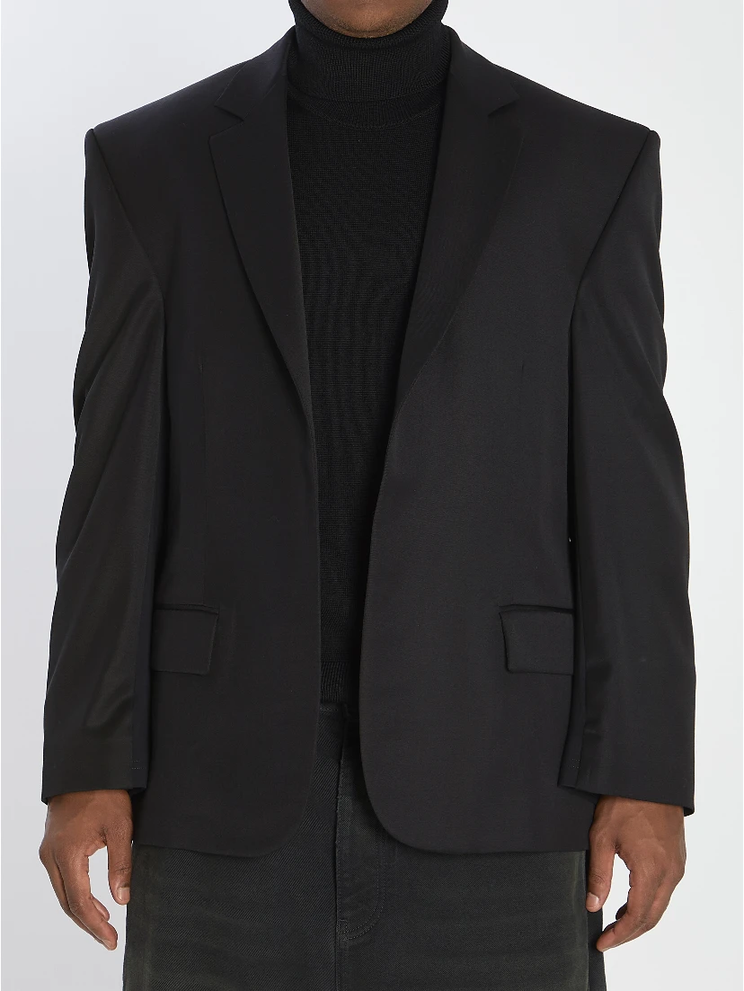 Tailored jacket in twill and jersey