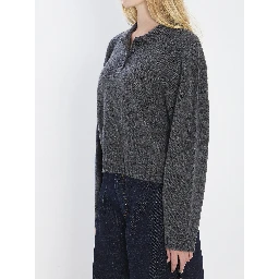 Long-sleeved cashmere polo