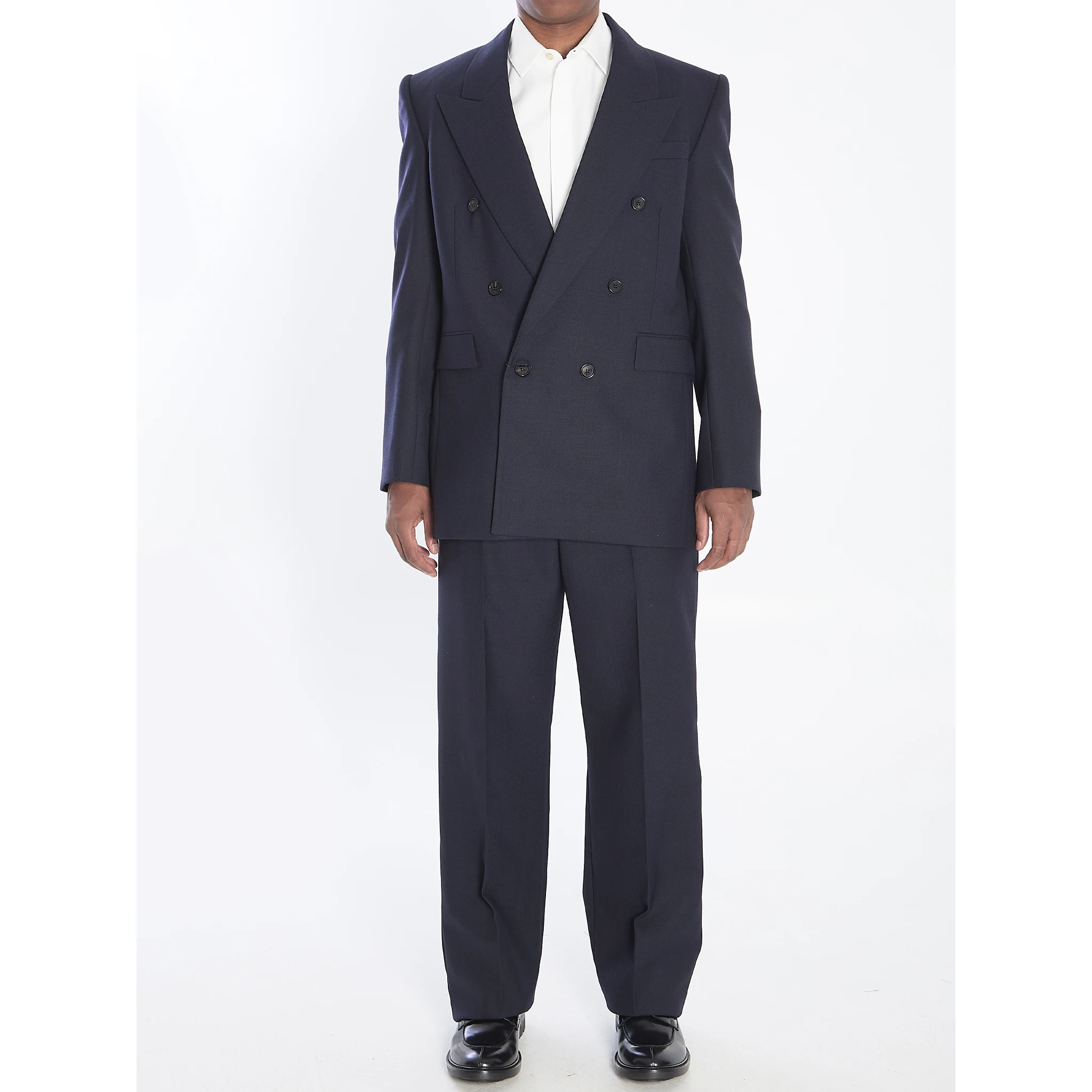 Chiné wool trousers