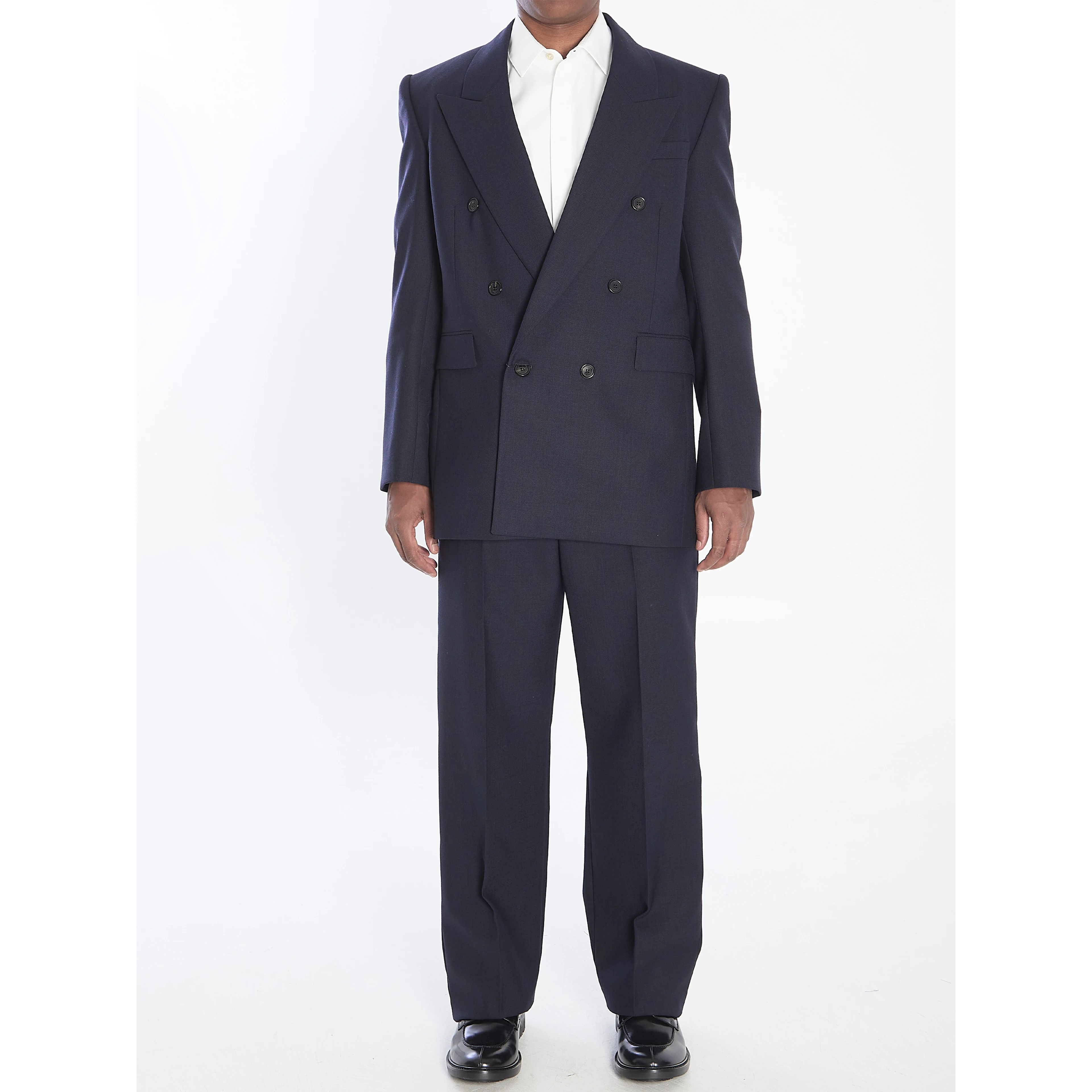 Chiné wool trousers
