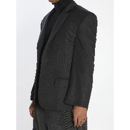 Tailored jacket in twill and jersey
