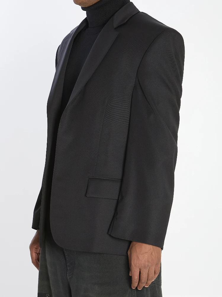 Tailored jacket in twill and jersey alternative