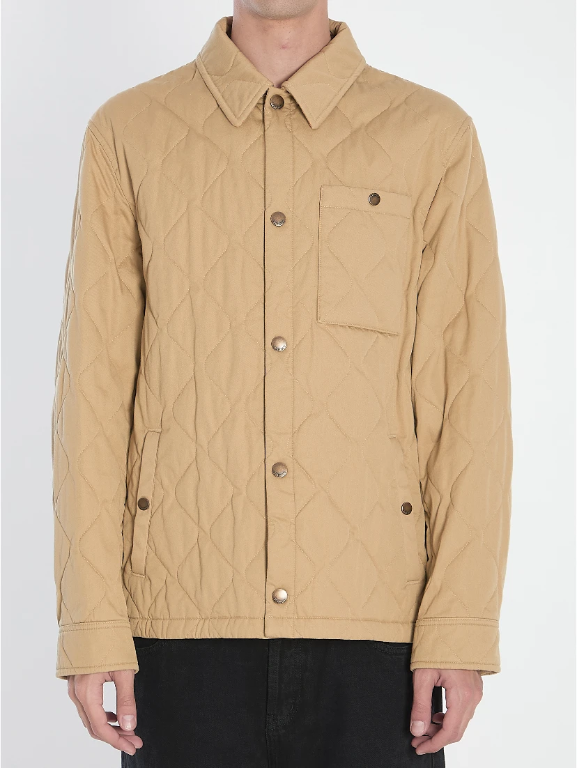 Jacket in quilted gabardine