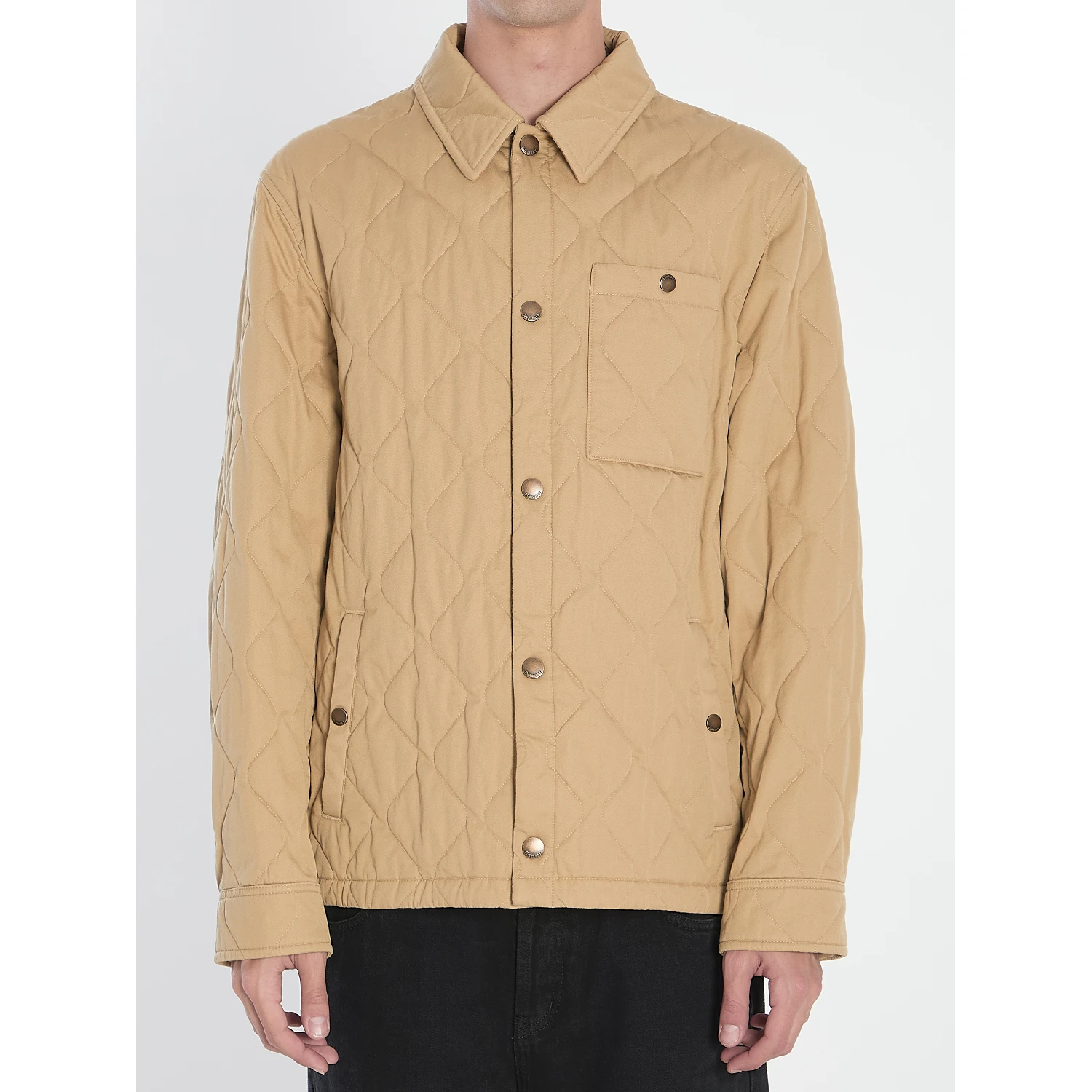 Jacket in quilted gabardine