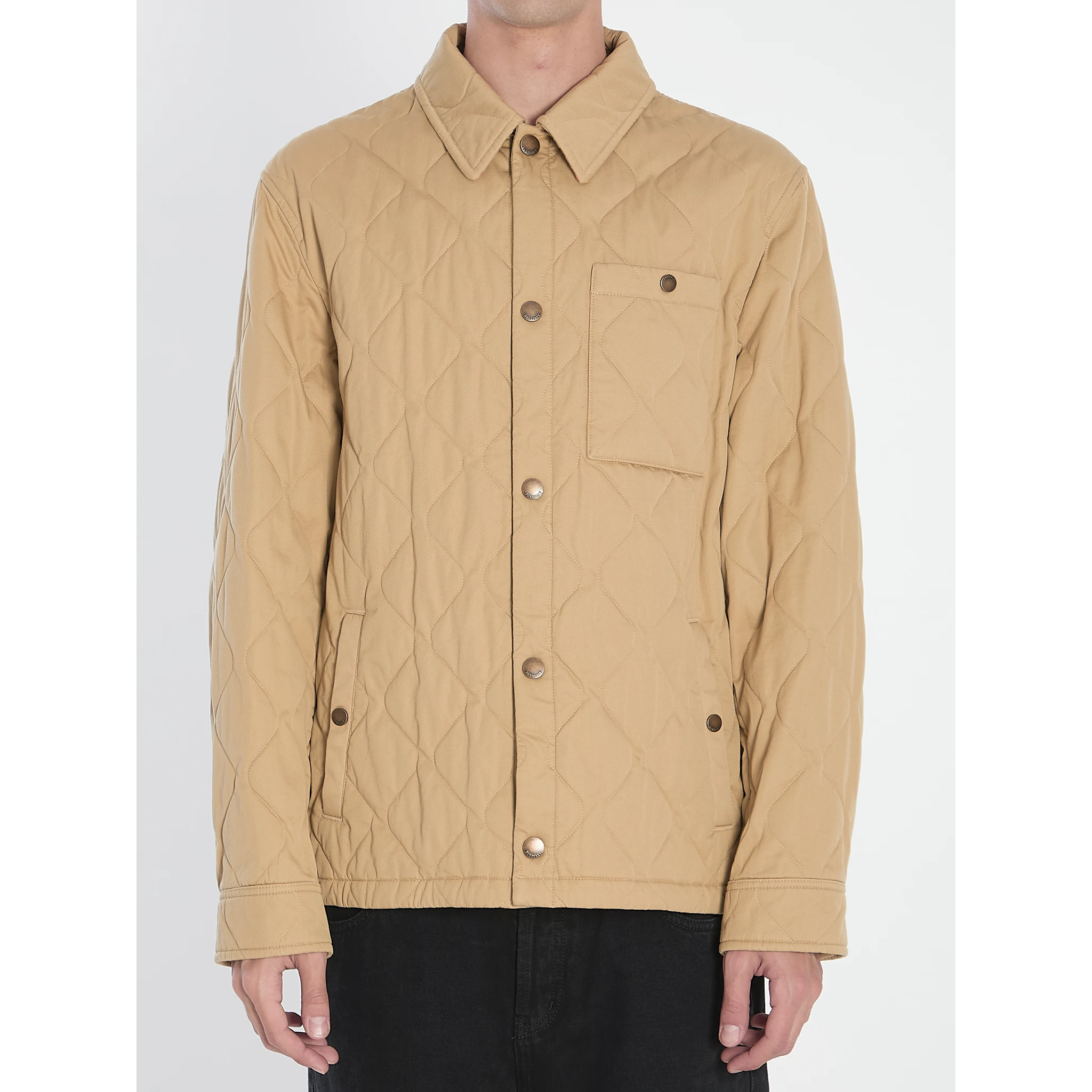 Jacket in quilted gabardine