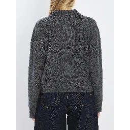 Long-sleeved cashmere polo