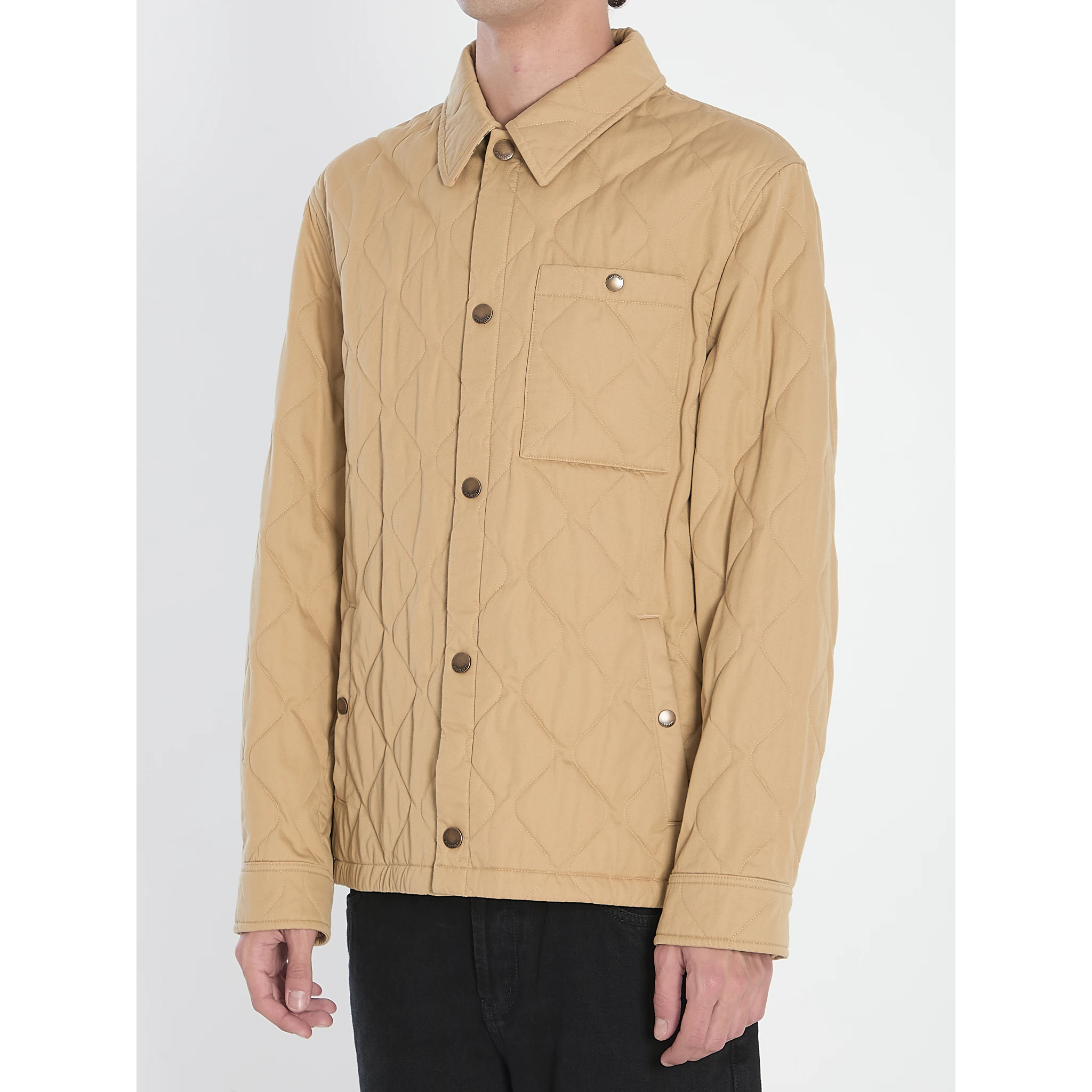 Jacket in quilted gabardine