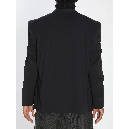 Tailored jacket in twill and jersey