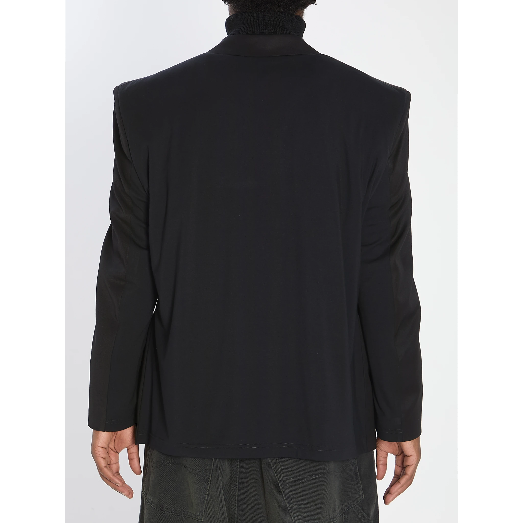 Tailored jacket in twill and jersey