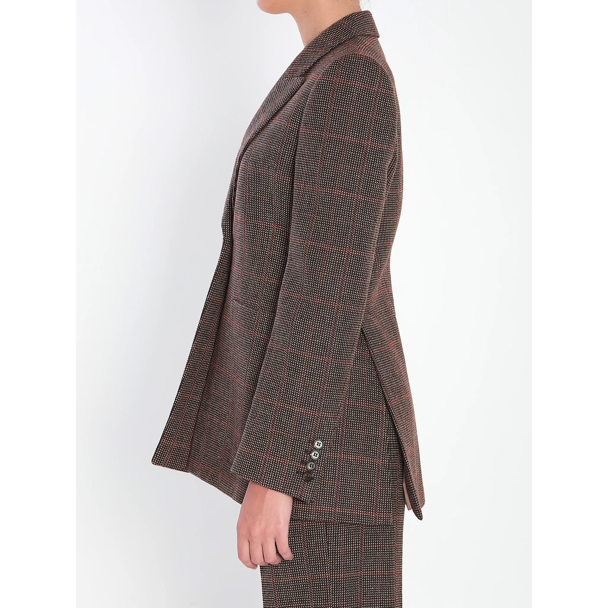 Checked wool tailored jacket