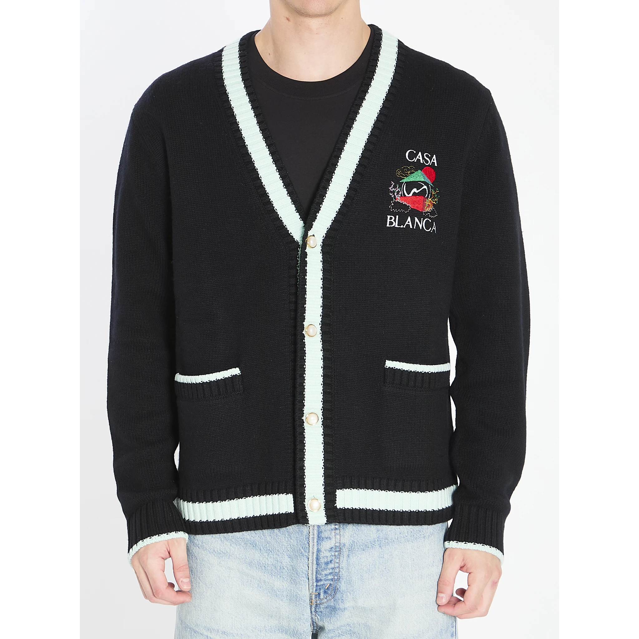 Cardigan with Stacked Casa Mountain Temple design