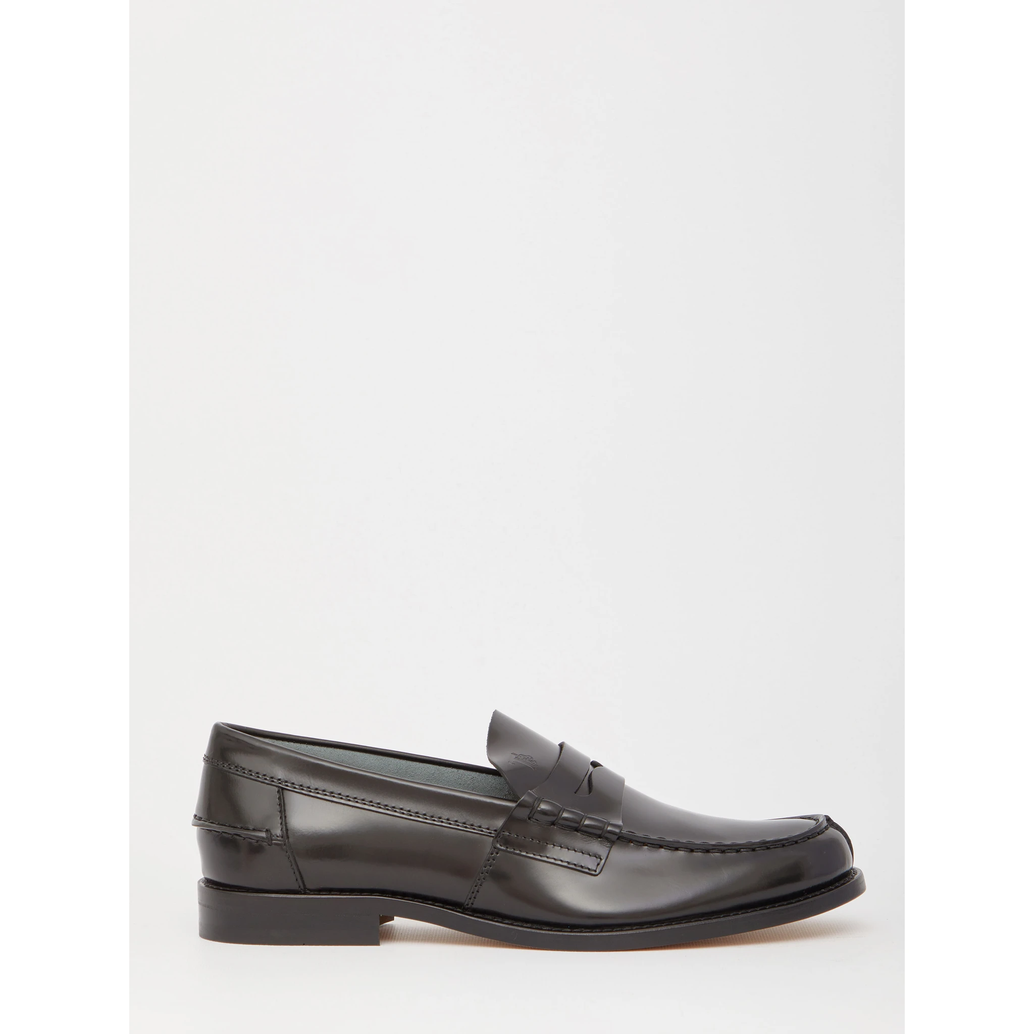 Black leather loafers