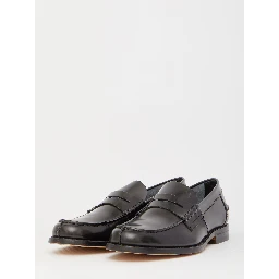 Black leather loafers