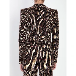 Checked wool tailored jacket