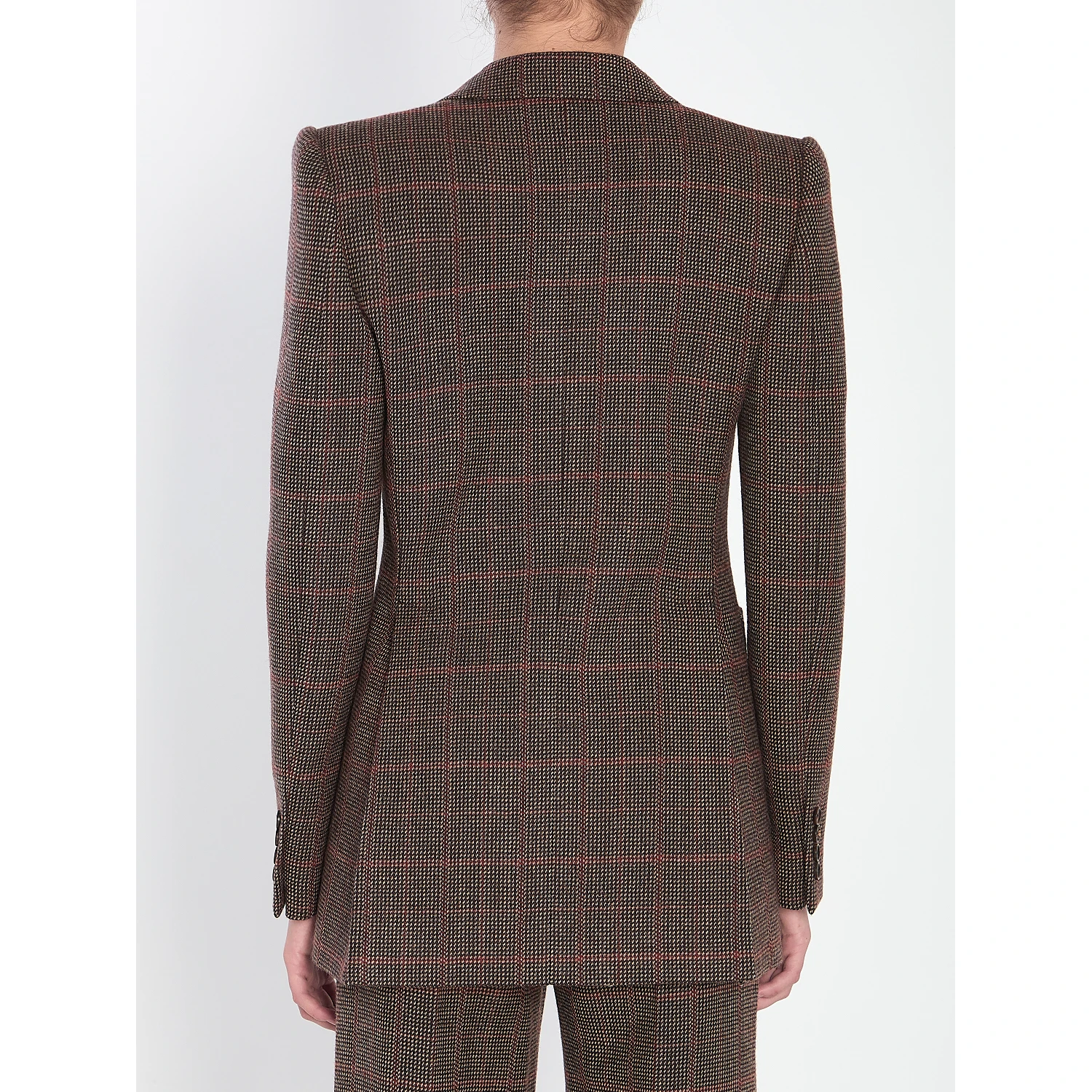 Checked wool tailored jacket