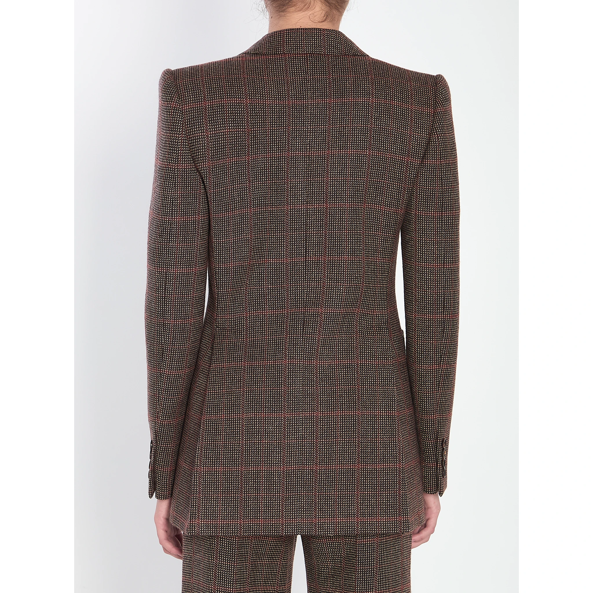 Checked wool tailored jacket