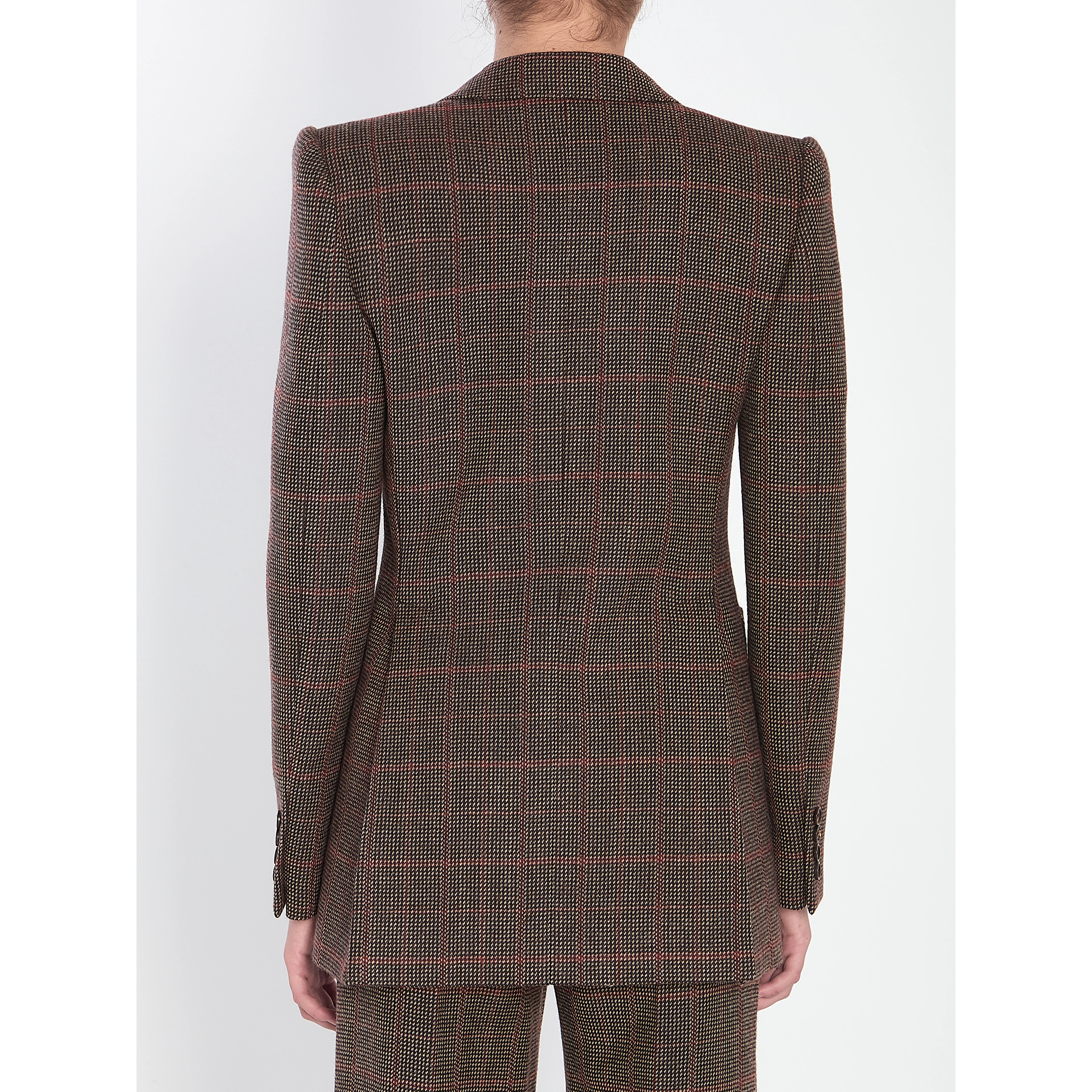 Checked wool tailored jacket