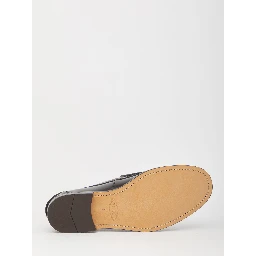 Black leather loafers