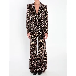 Checked wool tailored jacket