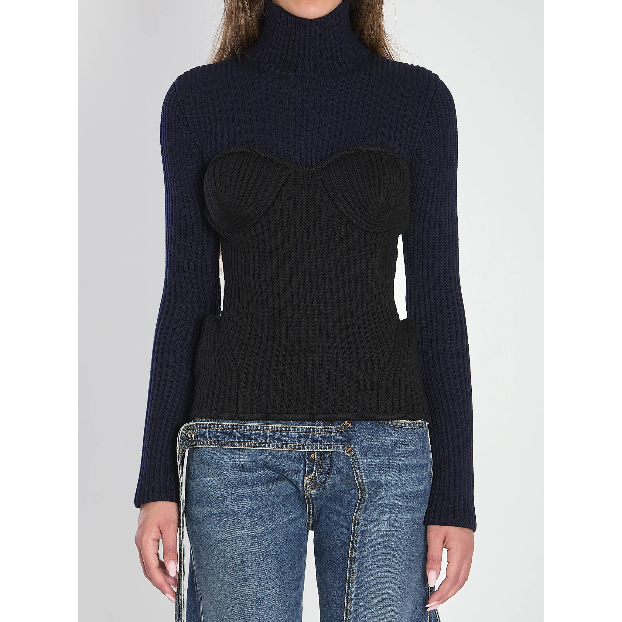 Ribbed knit pullover