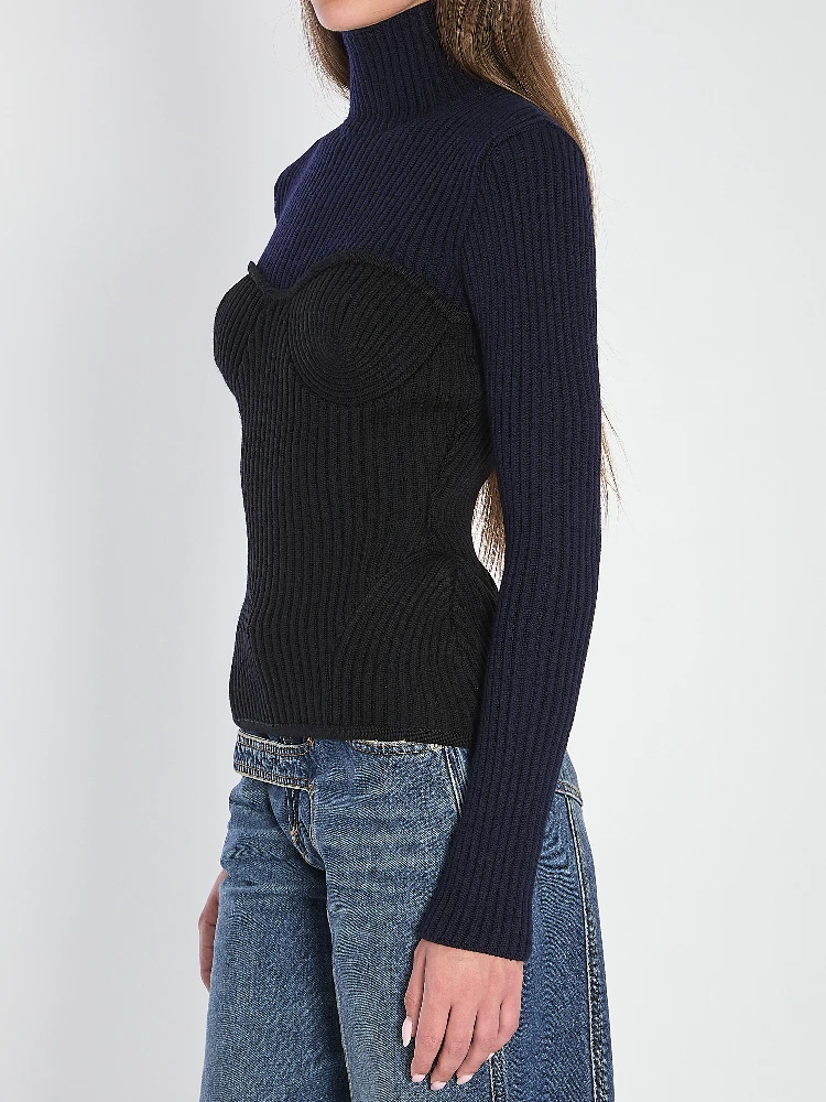 Ribbed knit pullover alternative