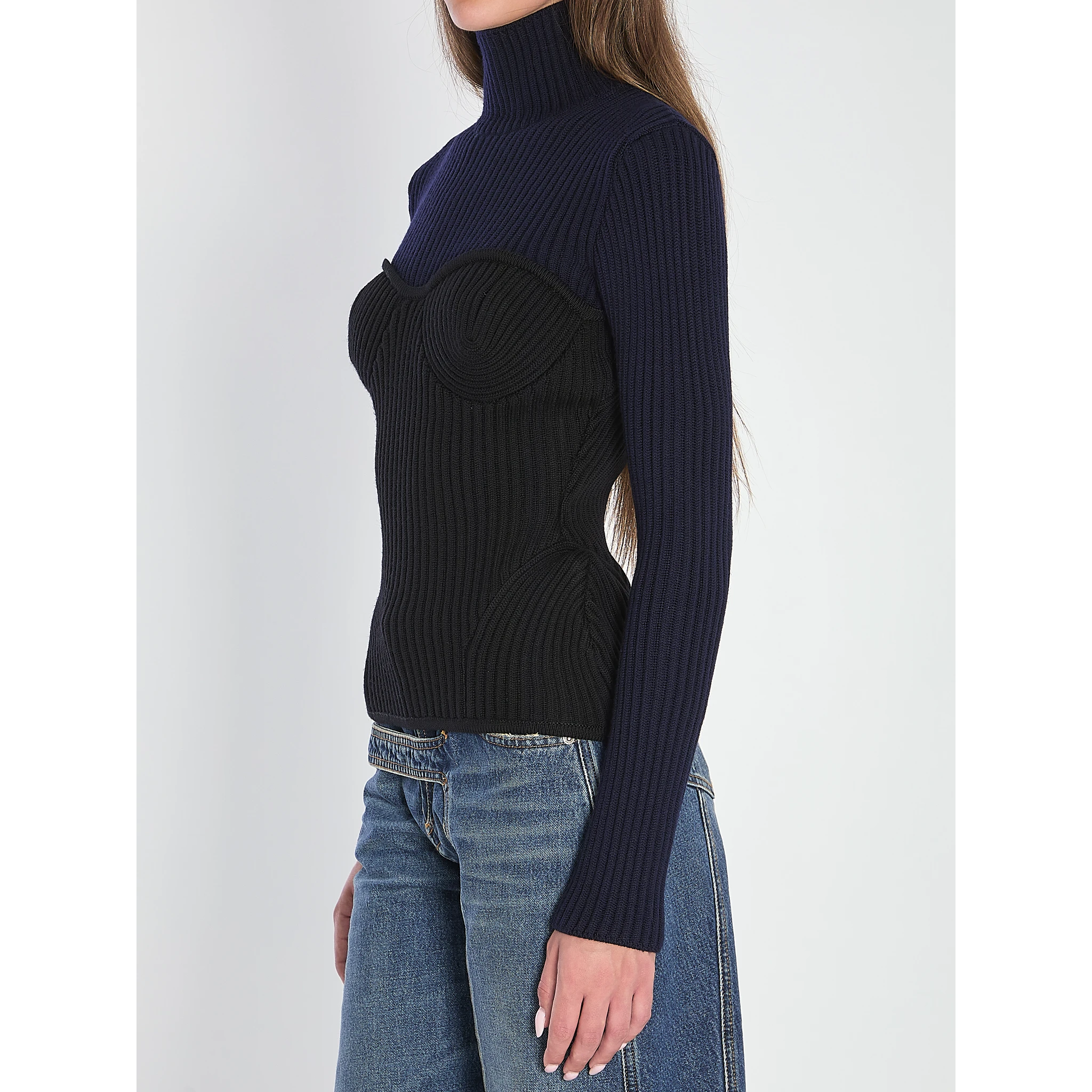 Ribbed knit pullover