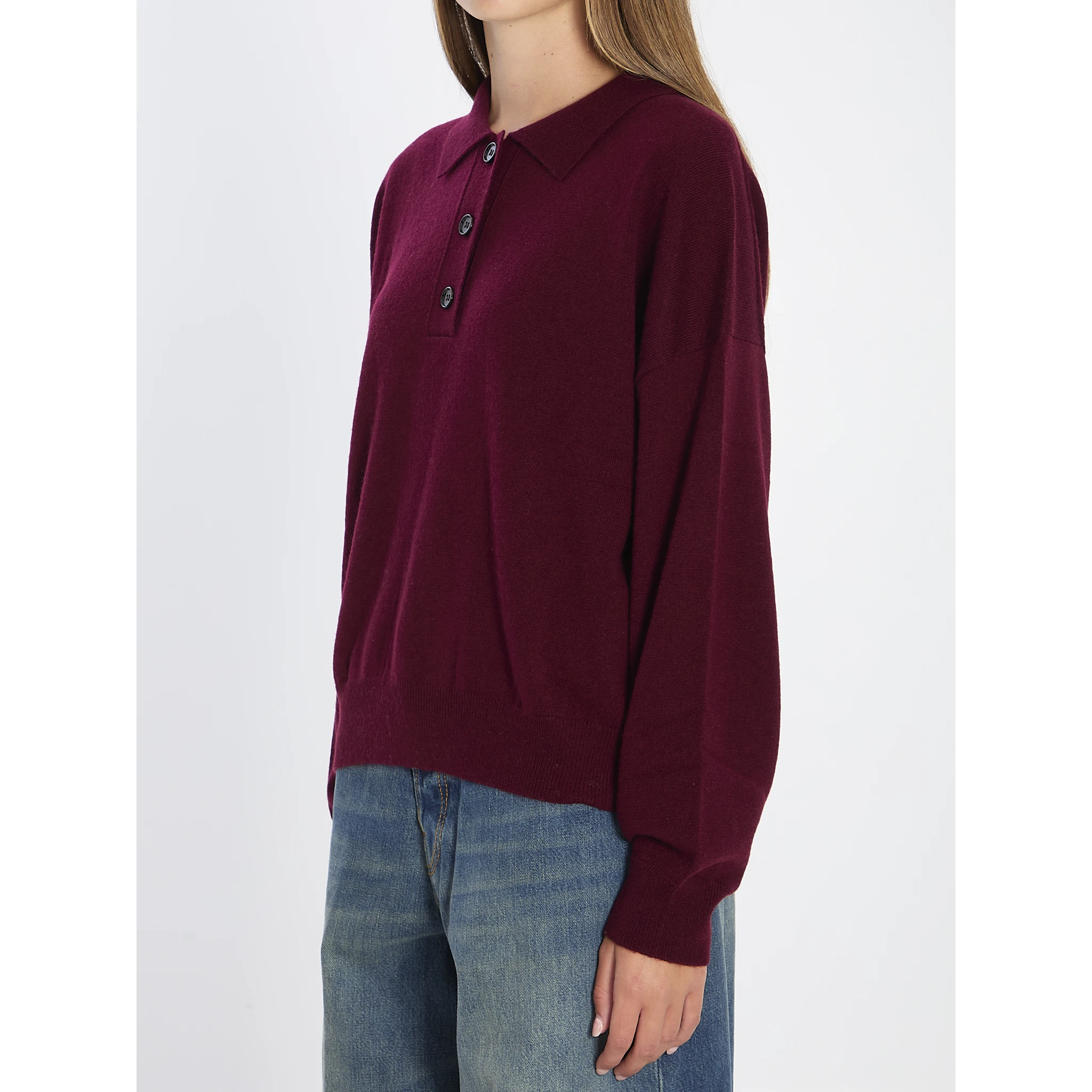 Wool and cashmere polo shirt