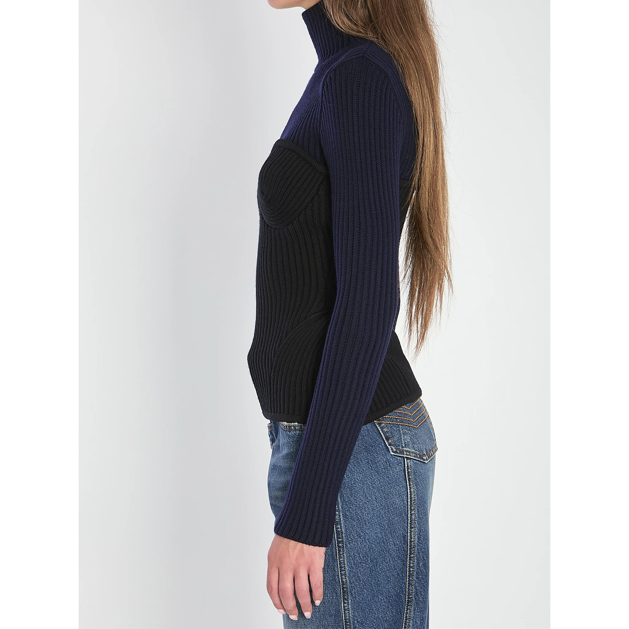Ribbed knit pullover