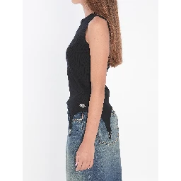 Tank top with lingerie garter