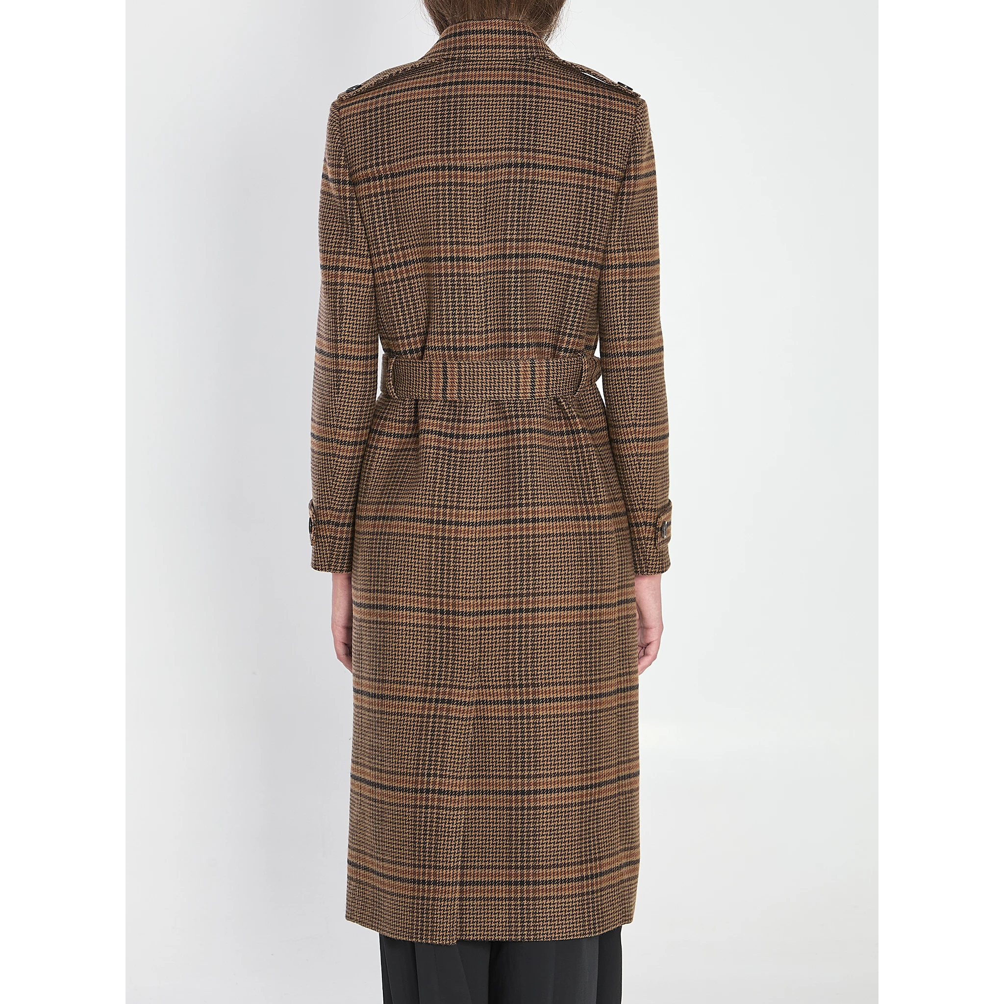 Long Coat in Prince of Wales Wool