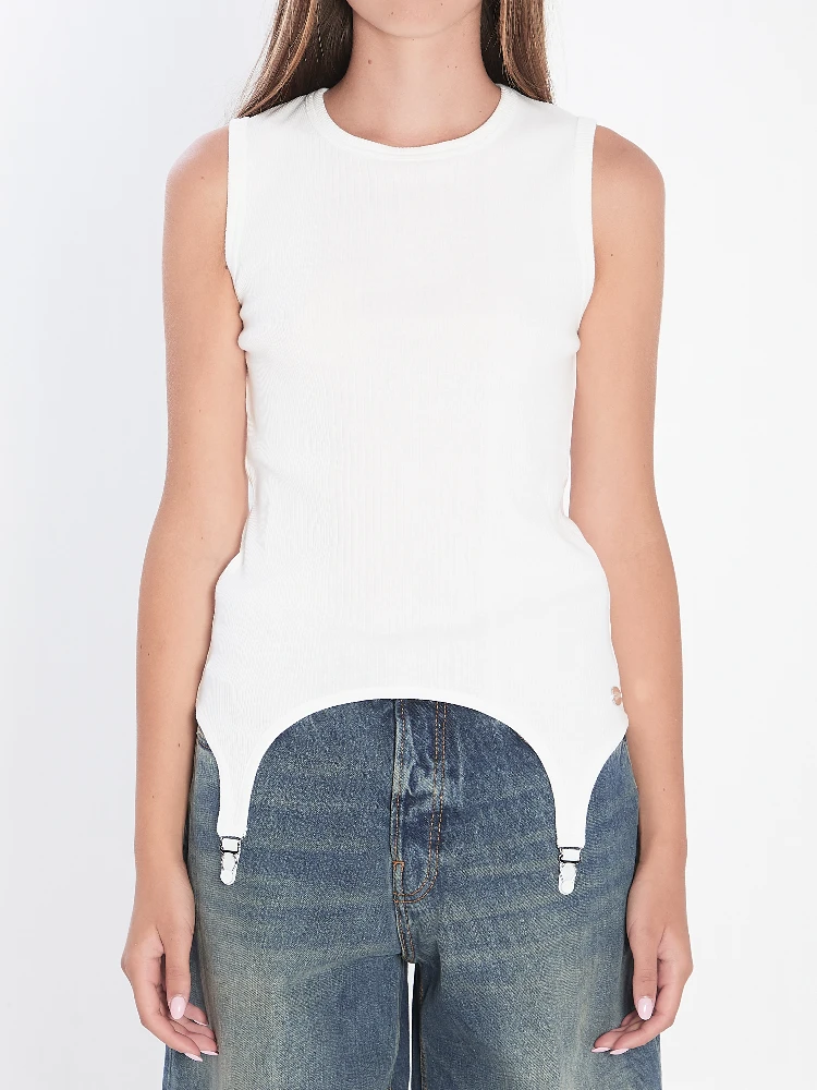 Tank top with lingerie garter