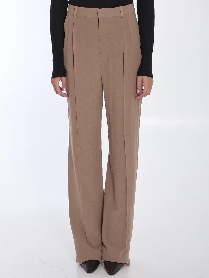 Silk crêpe trousers