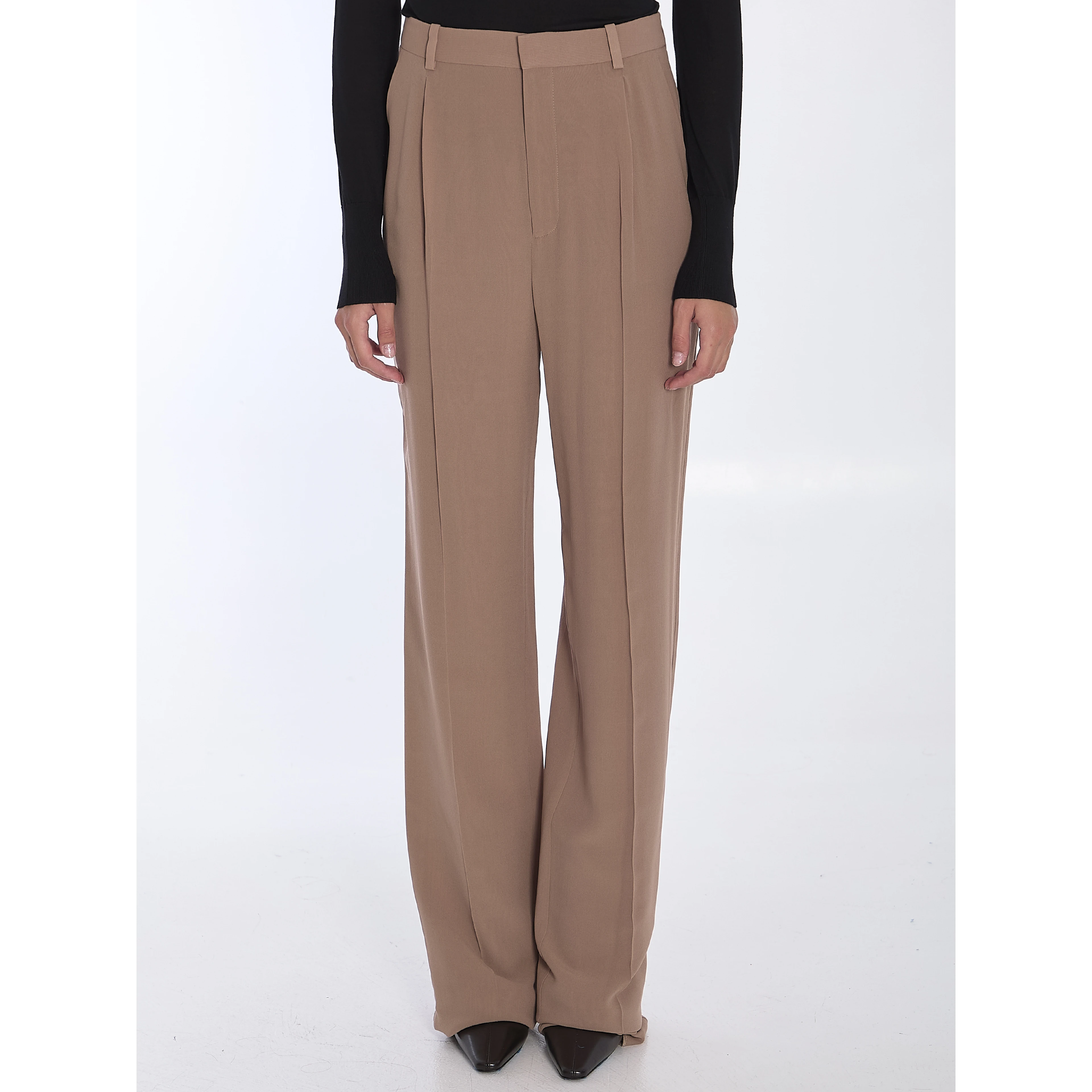Silk crêpe trousers